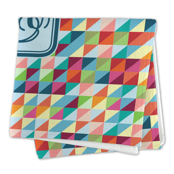 Retro Triangles Microfiber Dish Rag - FOLDED (square)