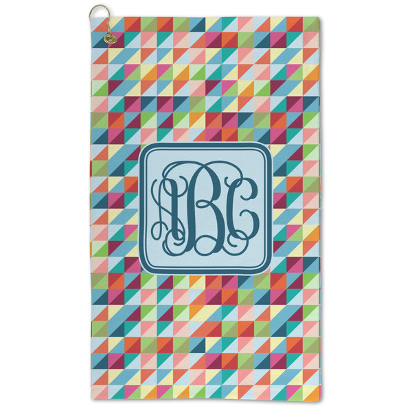 Custom Retro Triangles Microfiber Golf Towel - Large (Personalized)