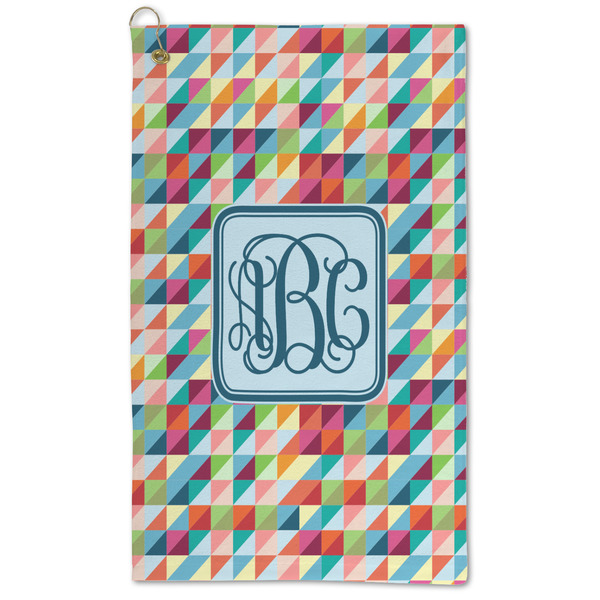 Custom Retro Triangles Microfiber Golf Towel - Large (Personalized)