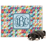 Retro Triangles Dog Blanket - Large (Personalized)