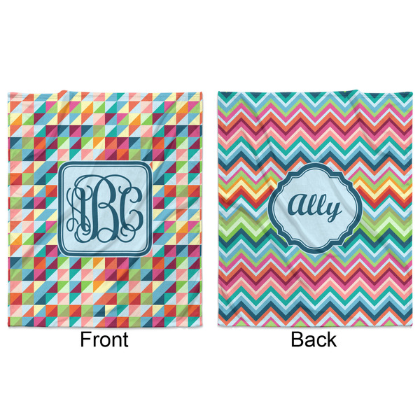 Retro Triangles Minky Blanket - 50"x60" - Double Sided - Front & Back