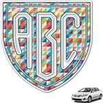 Retro Triangles Monogram Car Decal (Personalized)