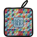 Retro Triangles Pot Holder w/ Monogram
