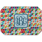 Retro Triangles Dining Table Mat - Octagon (Single-Sided) w/ Monogram