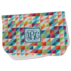 Retro Triangles Burp Cloth - Fleece w/ Monogram