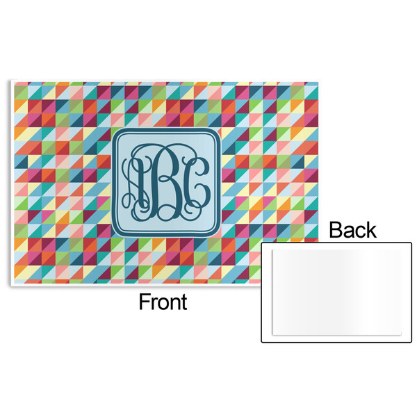 Retro Triangles Disposable Paper Placemat - Front & Back