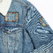 Retro Triangles Patches Lifestyle Jean Jacket Detail