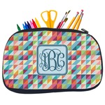 Retro Triangles Neoprene Pencil Case - Medium w/ Monogram