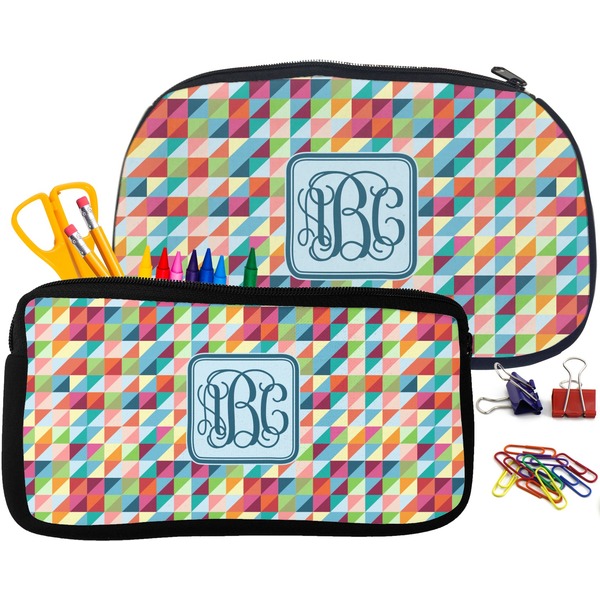 Retro Triangles Pencil / School Supplies Bags Small and Medium