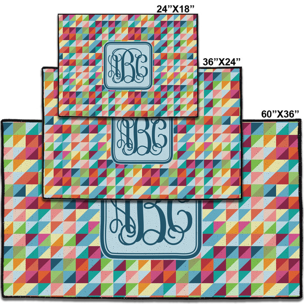 Retro Triangles Personalized Door Mat - Group Parent IMF
