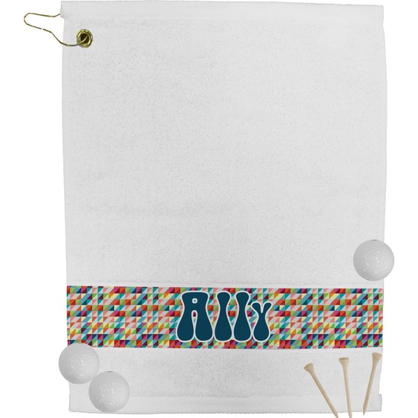 Custom Retro Triangles Golf Bag Towel (Personalized)