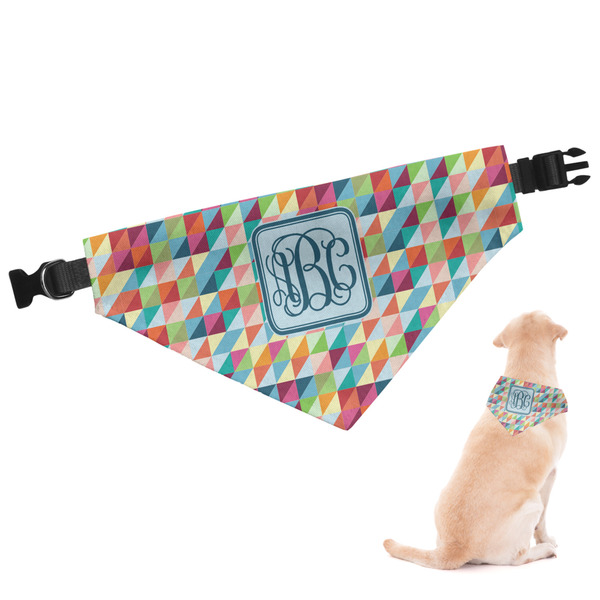 Custom Retro Triangles Dog Bandana - Large (Personalized)