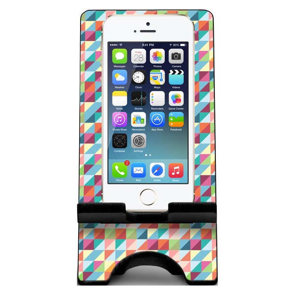 Retro Triangles Phone Stand w/ Phone