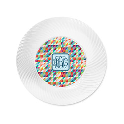 Retro Triangles Plastic Party Appetizer & Dessert Plates - 6" (Personalized)