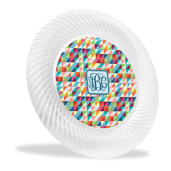 Custom Retro Triangles Plastic Party Dinner Plates - 10" (Personalized)
