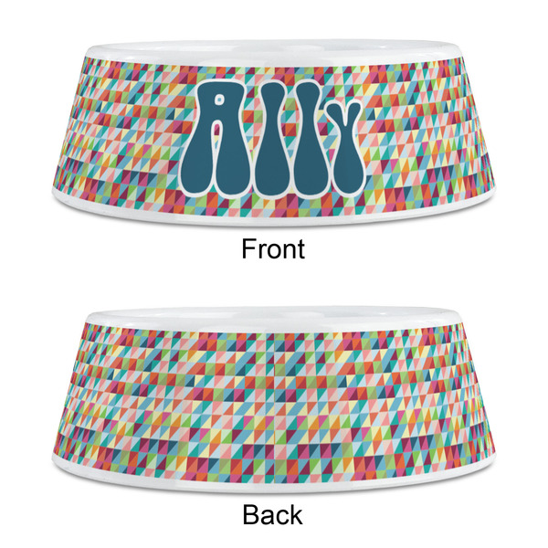 Retro Triangles Plastic Pet Bowls - Medium - APPROVAL