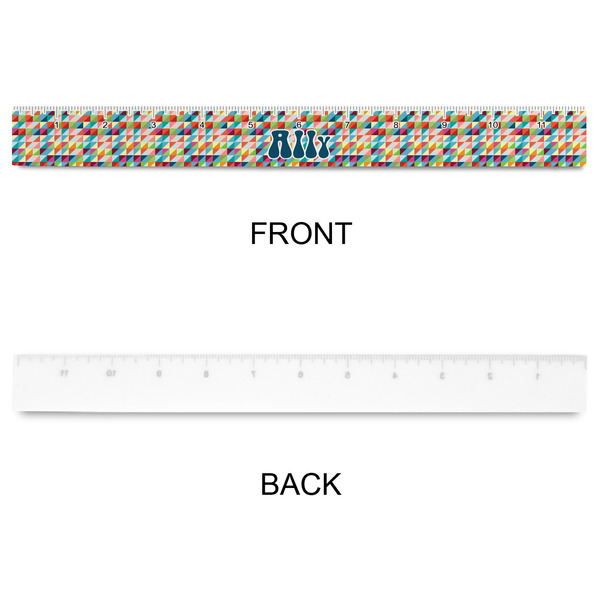 Retro Triangles Plastic Ruler - 12" - APPROVAL