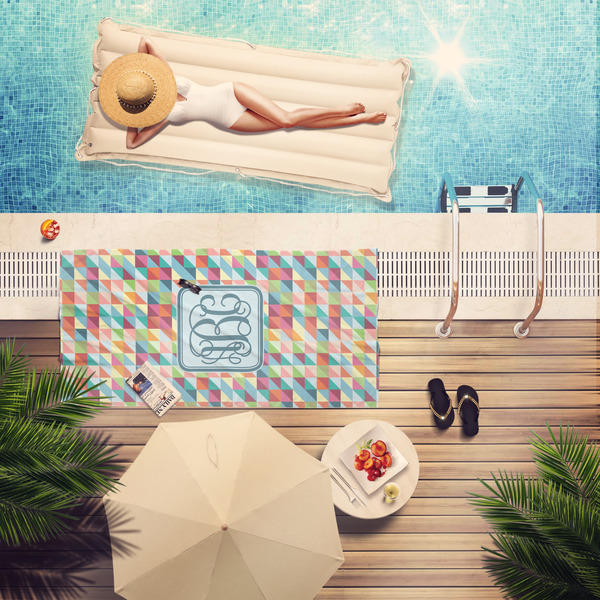 Retro Triangles Pool Towel Lifestyle