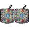 Retro Triangles Pot Holders - Set of 2 APPROVAL