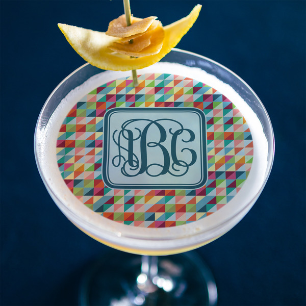 Retro Triangles Printed Drink Topper - Large - In Context