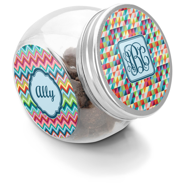 Custom Retro Triangles Puppy Treat Jar (Personalized)