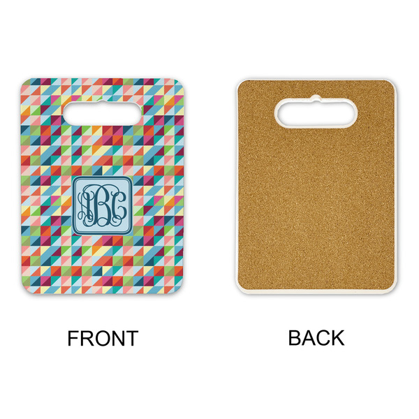 Retro Triangles Rectangle Trivet with Handle - APPROVAL