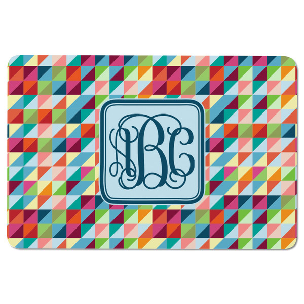 Retro Triangles Rectangular Fridge Magnet - FRONT