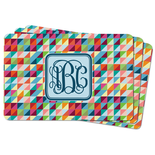 Retro Triangles Rectangular Fridge Magnet - THREE