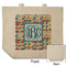 Retro Triangles Reusable Cotton Grocery Bag - Front & Back View