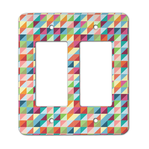 Custom Retro Triangles Rocker Style Light Switch Cover - Two Switch