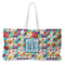 Retro Triangles Large Rope Tote Bag - Front View