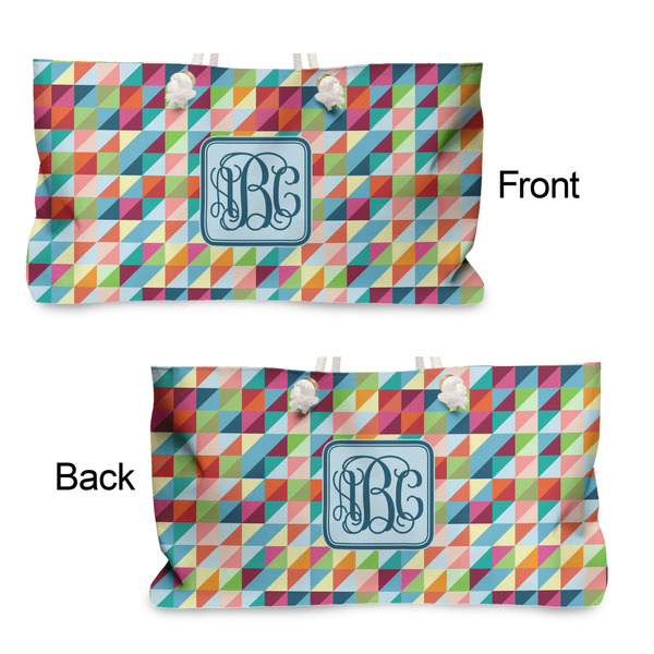 Retro Triangles Large Rope Tote - From & Back View