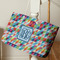 Retro Triangles Large Rope Tote - Life Style