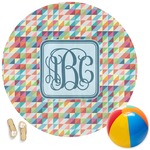 Retro Triangles Round Beach Towel (Personalized)