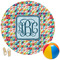 Retro Triangles Round Beach Towel (Personalized)