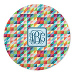 Retro Triangles 5' Round Indoor Area Rug (Personalized)