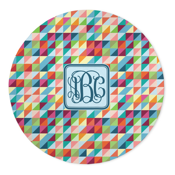 Custom Retro Triangles 5' Round Indoor Area Rug (Personalized)