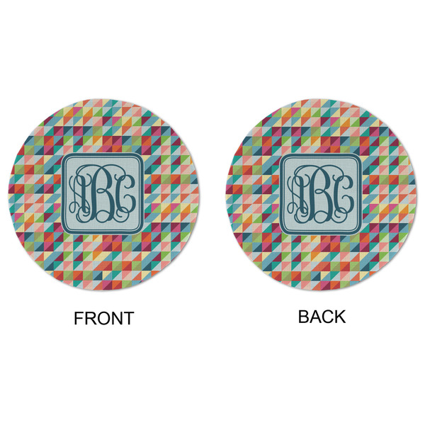 Retro Triangles Round Linen Placemats - APPROVAL (double sided)