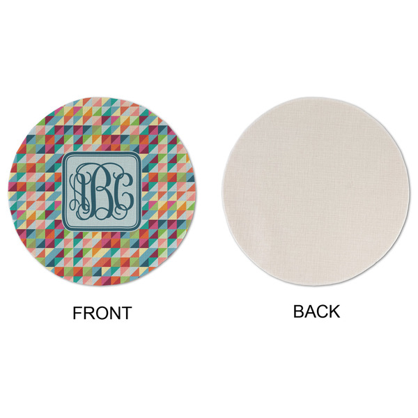 Retro Triangles Round Linen Placemats - APPROVAL (single sided)