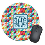 Retro Triangles Round Mouse Pad (Personalized)