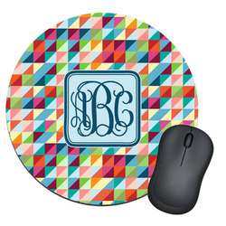 Retro Triangles Round Mouse Pad (Personalized)
