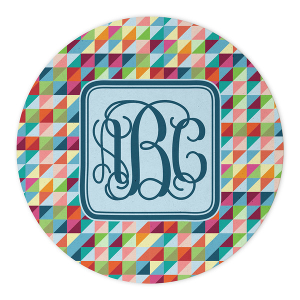 Retro Triangles Round Paper Coaster - Approval