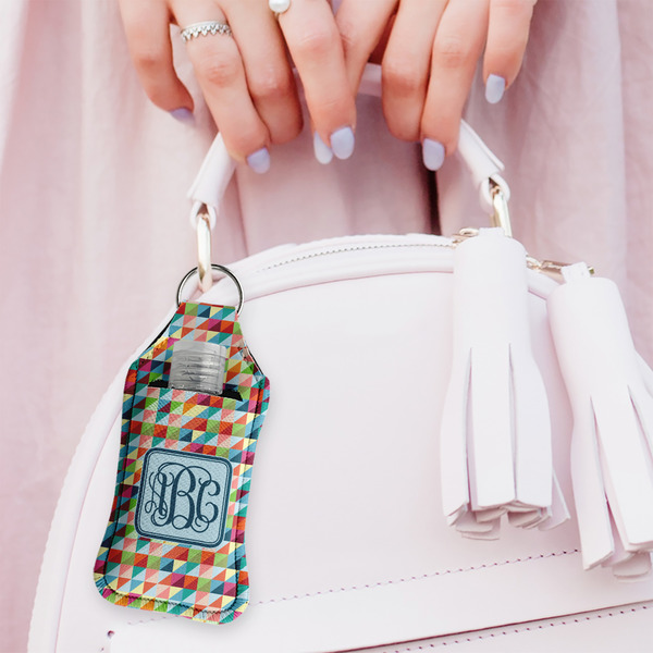 Retro Triangles Sanitizer Holder Keychain - Large (LIFESTYLE)