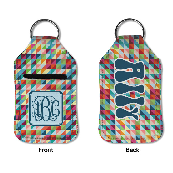 Retro Triangles Sanitizer Holder Keychain - Small APPROVAL (Flat)