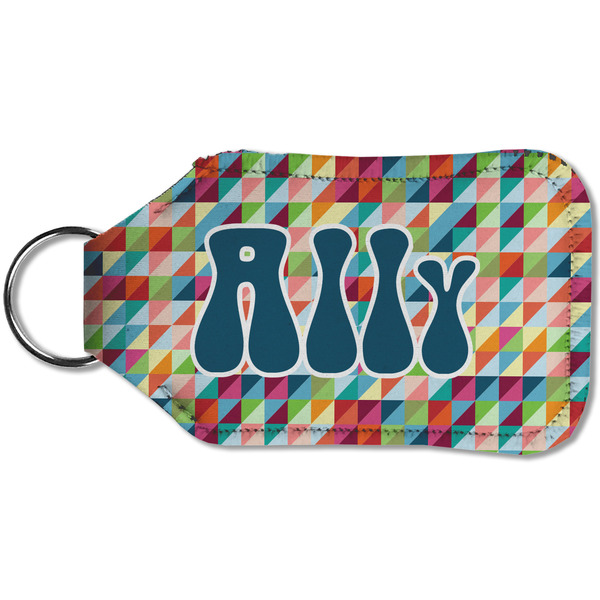Retro Triangles Sanitizer Holder Keychain - Small (Back)