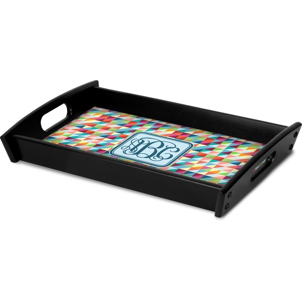 Retro Triangles Serving Tray Black - Corner