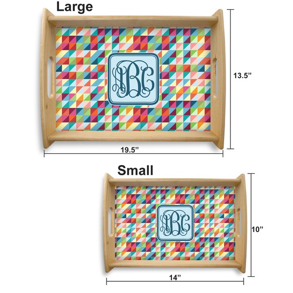 Retro Triangles Serving Tray Wood Sizes