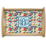 Retro Triangles Natural Wooden Tray - Small (Personalized)