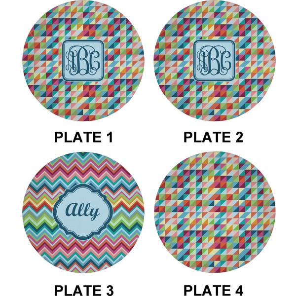 Retro Triangles Set of Appetizer / Dessert Plates (Approval)