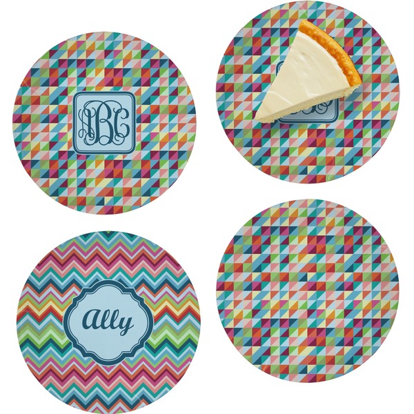 Retro Triangles Set of Appetizer / Dessert Plates